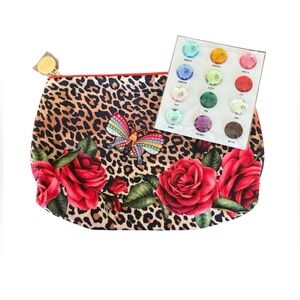 Estee Lauder Leopard Print Cosmetic Bag with Birthstone Stickers